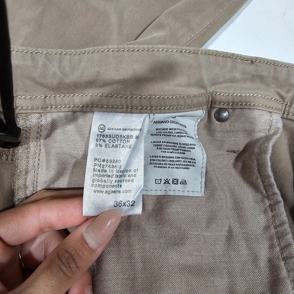 AG Adriano Goldschmied Jeans Mens 36x32 Tellis Modern Slim Fit Stretch Khaki - Picture 9 of 9